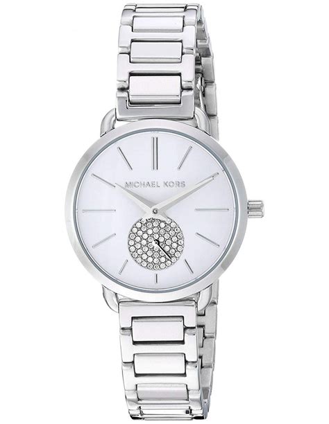 Michael Kors Portia Crystal Quartz Silver Dial Ladies Watch 